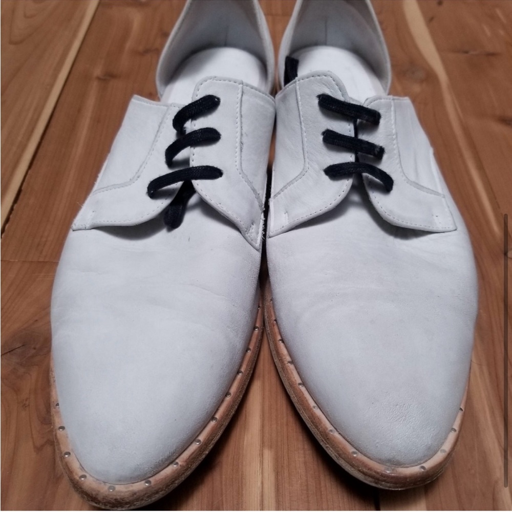 Freda Salvador white suede d'orsay oxford